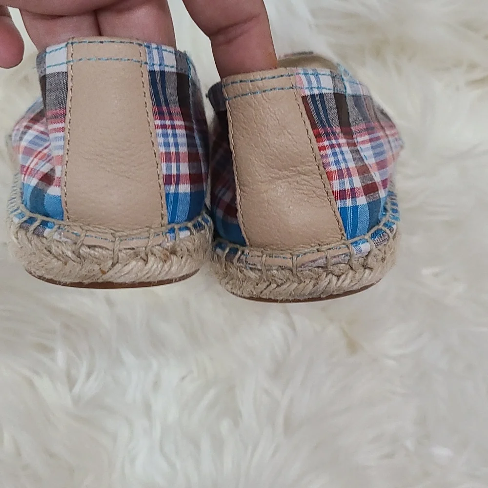 Franco Sarto Womens Espadrille Plaid Canvas Fabric Size ‎ 6.5 M